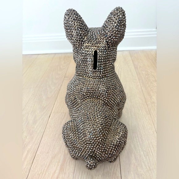 Rhinestone French Bulldog Piggy Bank Statue - Picture 8 of 11